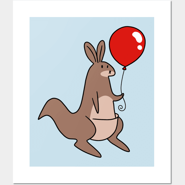 Red Balloon Kangaroo Wall Art by saradaboru